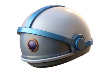 Fototapeta premium Futuristic sci fi space helmet with blue accents and gemstone visor