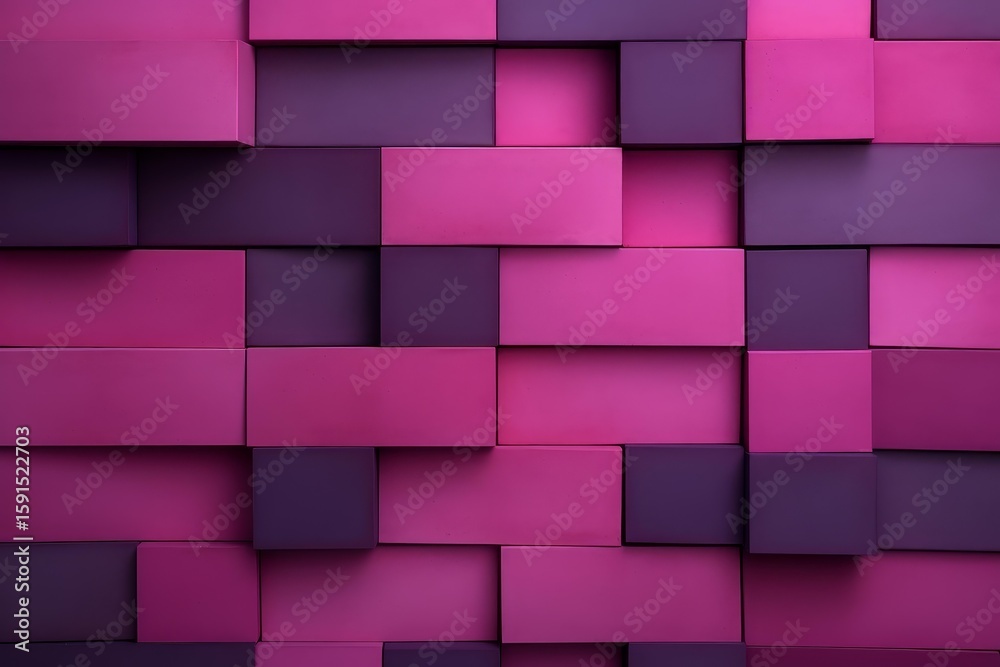 Poster geometric pattern creating a vibrant and textured backdrop with protruding rectangular shapes