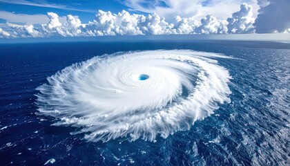 Powerful hurricane over the ocean