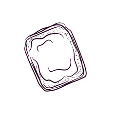 Line Art Bread Slice with Jam