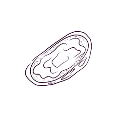 Line Art Bread Slice with Jam
