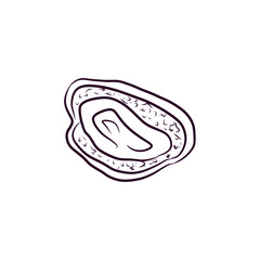 Obraz premium Line Art Bread Slice with Jam