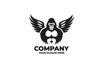 Flying Gorilla Monochrome Logo