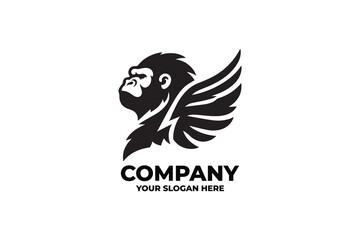 Obraz premium Flying Gorilla Monochrome Logo