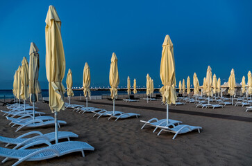 Beach on the Baltic Sea in Sopot at night
