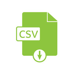 CSV file format icons set. File symbols collection. Vector illustration.