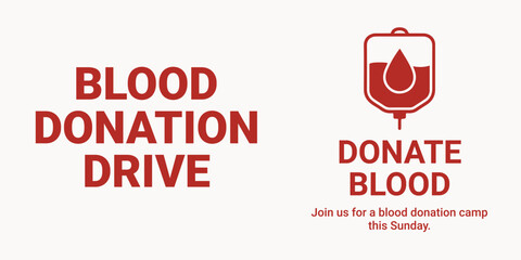 Blood Donation Awareness Social Media Post Template – Red Minimal Design