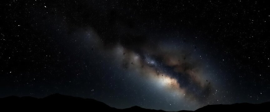 Breathtaking monochrome nightscape, stars ablaze, night sky,  design