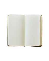 Open blank notebook on a plain background, ready for notes