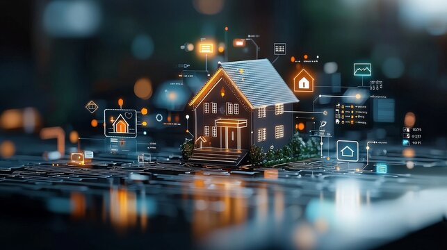 Innovative real estate visualization digital environment 3d model virtual space contemporary design concept