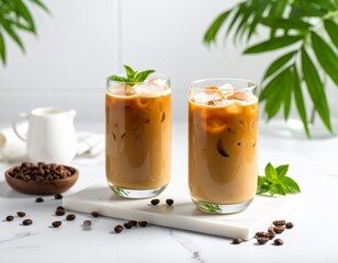 zwei Eiskaffee in stylischer Umgebung