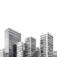 Obraz premium Modern skyscrapers with reflective glass facades in an urban setting during a clear day