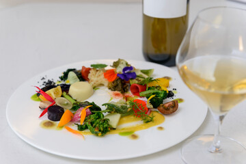 オードブル、レストランのコース料理