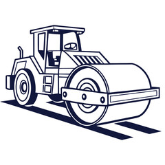 Dark blue construction roller vehicle road roller compactor
