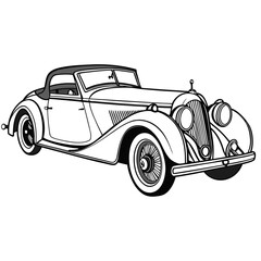 Classic convertible automobile with soft top classic car