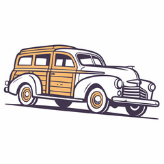 Classic wood panel station wagon vintage retro