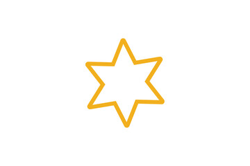 yellow one star icon on transparent background