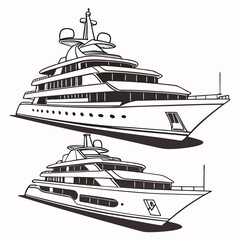 Obraz premium Elegant multi deck luxury yacht vessel watercraft maritime