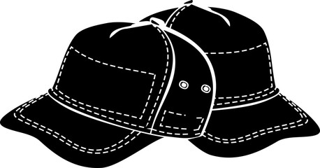 baseball caps pair black