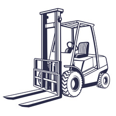 Forklift truck illustration industrial vehicle heavy machinery