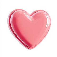 Glossy 3D Cartoon Heart Design with Smooth Texture and Shine