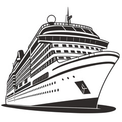 Obraz premium Large Cruise Ship Illustration ocean liner passenger ship
