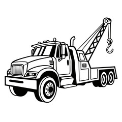 Fototapeta premium Heavy duty tow truck with hook towing recovery