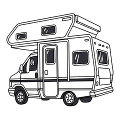 Motorhome with extended roof campervan vehicle