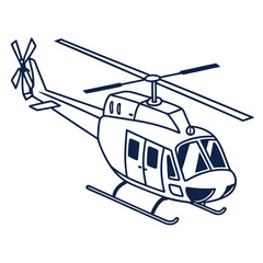 Navy blue helicopter outline aviation transport