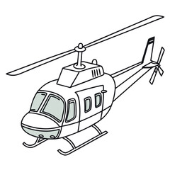 Simple helicopter outline with light gray windows aviation transport © RABBY