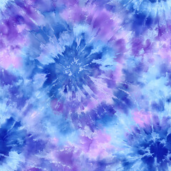 Fototapeta premium Vibrant Lavender and Sky Blue Radial Tie Dye Pattern Design