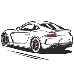 Naklejka premium Sleek white sports coupe with red accents sports car automotive
