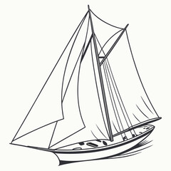 Sailing boat with full sails sailboat yacht