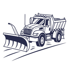 Snow plow truck with rotating blades vehicle winter