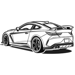 Sleek sports coupe with spoiler sports car automotive