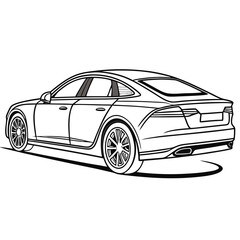 Sleek sedan outline luxury electric