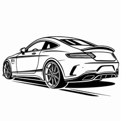 Sleek Sports Coupe Silhouette sports car automotive