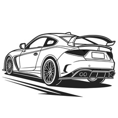 Sleek sports coupe with rear spoiler sports car automotive