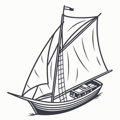Traditional sailing vessel with billowing sails and rigging sailing boat maritime