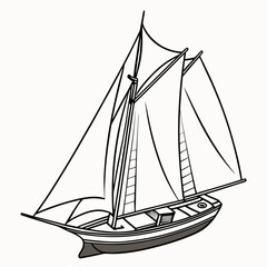 Traditional schooner sailing vessel with white sails © Ghgs