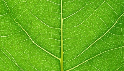Obraz premium Close-up view of a vibrant green leaf