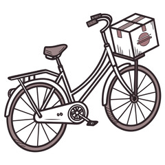 Bicycle carrying package delivery transportation
