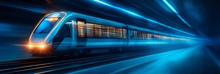 Fototapeta premium Futuristic High-Speed Railway Design with Sleek Locomotives and Vibrant Colors for Modern Transport