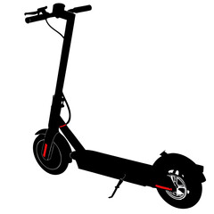 Black electric scooter with red accents urban mobility transportation