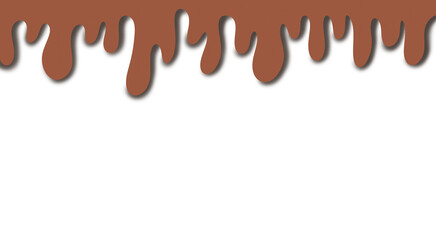 Brown Drip Border on White Background