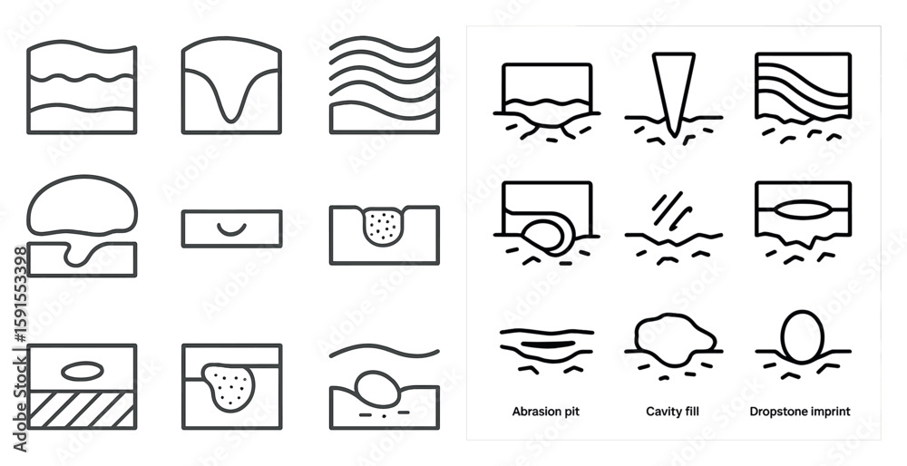 Fototapete The image is a collection of different types of lines, some of which are curved and some are straight. The lines are arranged in a grid, with some overlapping each other. Scene is somewhat abstract