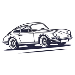 Classic coupe sports car silhouette automotive automobile