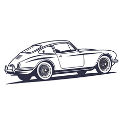 Fototapeta premium Classic sports car coupe outline vintage retro classic car
