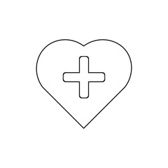 Health Care Heart Icon, Vector Symbol of Medical Support and Wellness