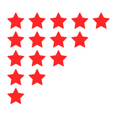 Fototapeta premium Red stars rating design on white background 